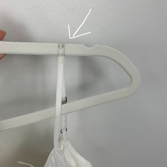 Allsaints Paola Cotton Midi Ruffle Eyelet Open Back Dress Chalk White - Picture 7 of 12